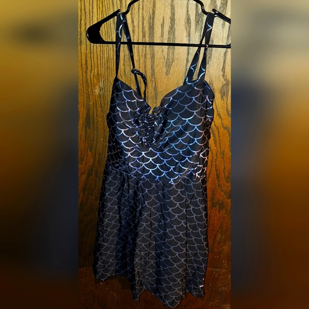 Torrid Mermaid Print Swim Dress Size 3